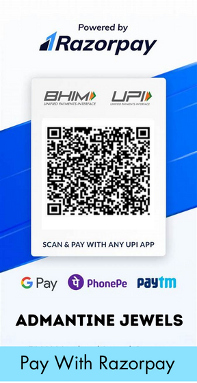 Razorpay BHIM UPI QR code for Admantine Jewels — scan and pay with any UPI app